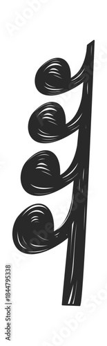 Black element of musical notation