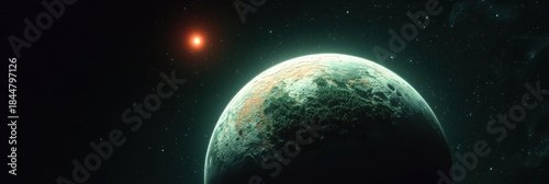 Artists depict exoplanet with vegetation and oceans orbiting distant star in 8K resolution