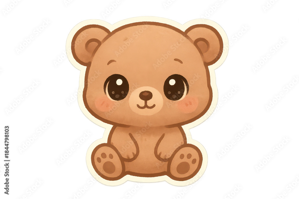 Obraz premium Cute teddy bear illustration, adorable animal on transparent background