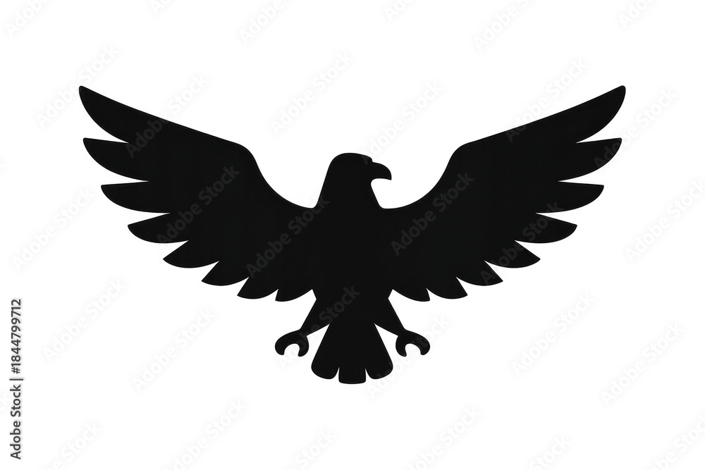 Fototapeta premium Silhouette of an Eagle Soaring Against a transparent background design
