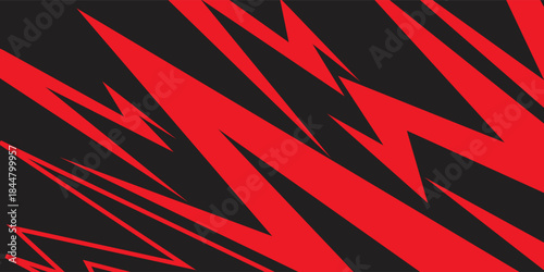 Abstract background with red spikes and zigzag line pattern and some copy space area