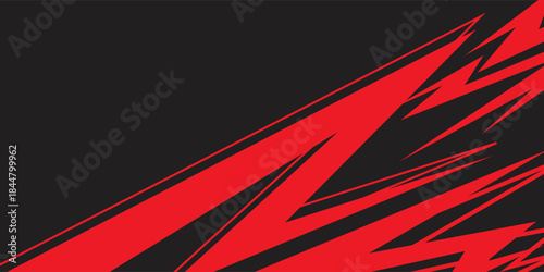 Abstract background with red spikes and zigzag line pattern and some copy space area