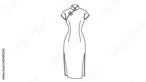 Elegant traditional Chinese qipao dress illustration emphasizing cultural heritage and stylish