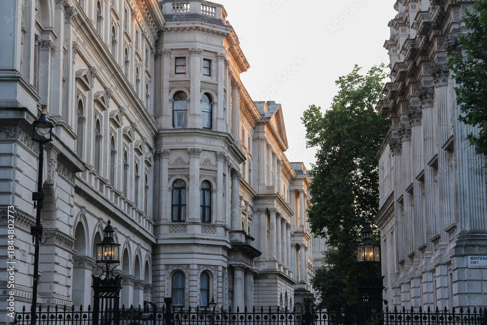 Fototapeta premium Beautiful historic buildings in a quiet London street during late afternoon light
