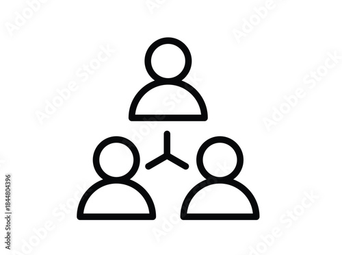 Minimalistic Graphic of Three Connected People Representing Collaboration
