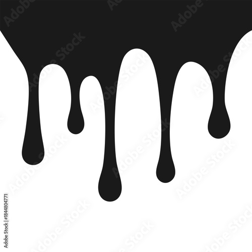 Melted Liquid Drips Black White Background