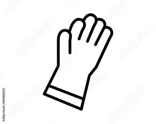 Simple Outline of a Glove Hand Symbol for Safety or Protection Concepts