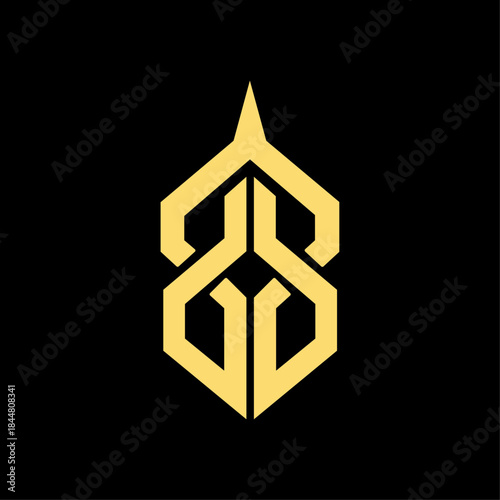 Premium Gold Geometric Shield Logo. Modern Investment Banking Mark for Digital Security Solutions, Global Finance Firm, or Corporate Wealth Management.