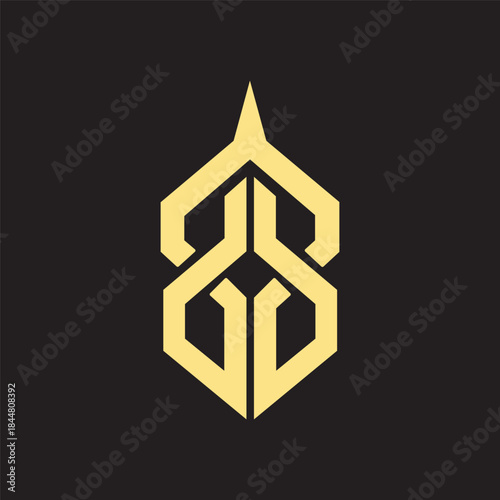 Premium Gold Geometric Shield Logo. Modern Investment Banking Mark for Digital Security Solutions, Global Finance Firm, or Corporate Wealth Management.
