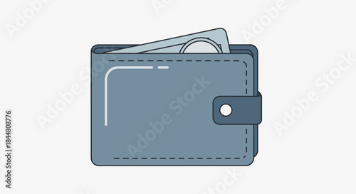 Minimalist Illustration of a Wallet with Cash Inside for Financial Security Concept