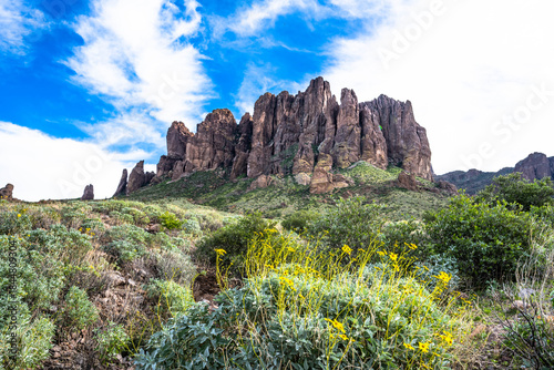 Arizona's Superstition Mountains in the Lost Dutchman State Park on the Apache Trail near Phoenix in the fall of 2025