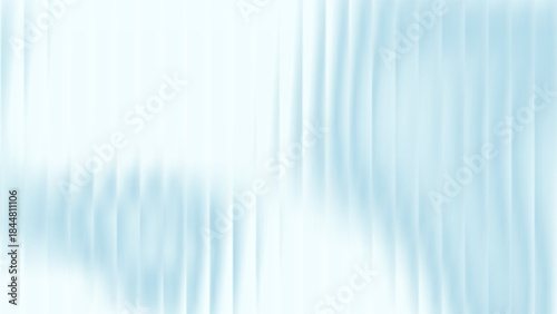 Ribbed glass background with refraction effect. Reeded glass with blue gradient. Abstract vector background