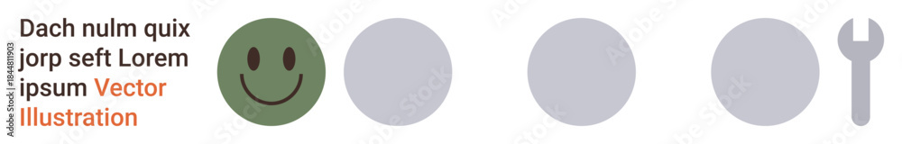 Fototapeta premium Progress tracking, user feedback, productivity, task management, evaluation, goal setting. happy face and wrench icon on a progress bar. Progress tracking and user feedback concept