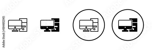Computer icon vector. computer monitor sign and symbol
