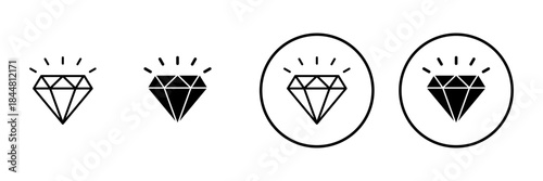 Diamond icon vector. diamond gems sign and symbol