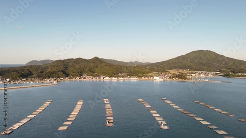 Shimakishi, Itoshima, Fukuoka, Japan Coastline in Autumn: 4K Aerial Drone Footage of Hikizu Bay, Rural Beach, Islands, Mountain Forests, Fish Cage, Houses, Estates near Genkai Quasi-National Park