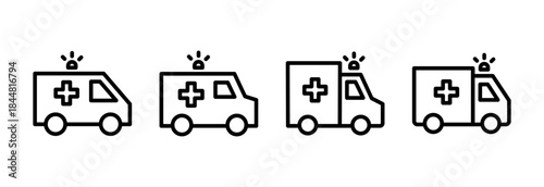 Ambulance icon vector illustration. ambulance truck sign and symbol. ambulance car