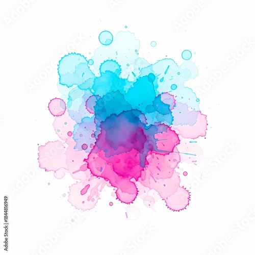 Colorful Abstract Splatter Paint Strokes on a White Background