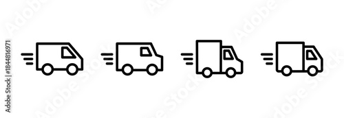 Delivery truck icon vector illustration. Delivery truck sign and symbol. Shipping fast delivery icon