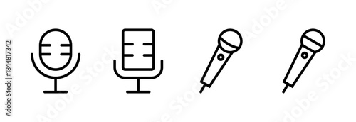 Microphone icon vector illustration. karaoke sign and symbol