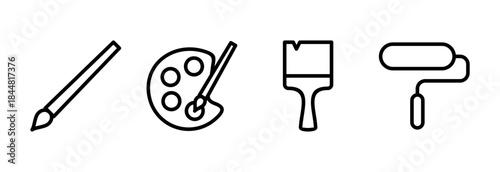 Paint icon vector illustration. paint brush sign and symbol. paint roller icon vector