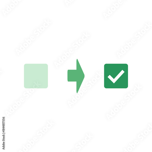 Free Download Process flow icon with arrow and checkmark - GFXLoad