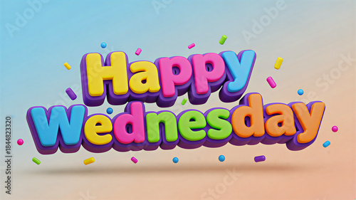 Happy Wednesday Colorful Cute Lettering