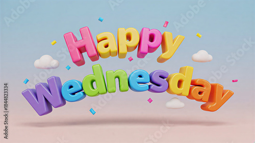 Happy Wednesday Colorful Cute Typography