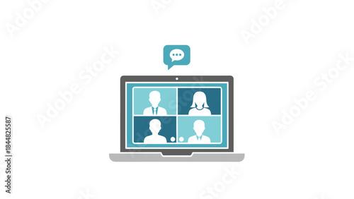 Online Meeting Video Conference Call with People Communicating.