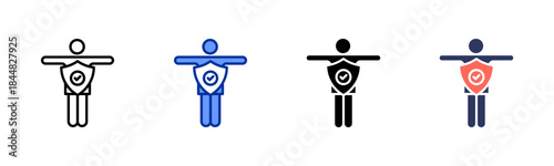 Body Defense icon set multiple style collection