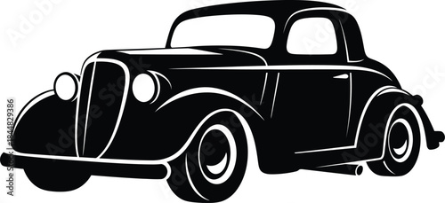 Vintage classic car illustration a stylish automotive design on transparent background silhouette