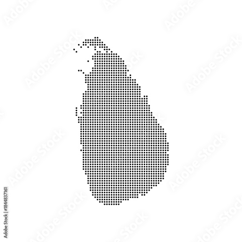dotted halftone black silhouette of sri lanka map isolated. sri lanka country map for travel and presentation. sri lanka halftones map vector illustration.  world maps circle. global map., sri lanka