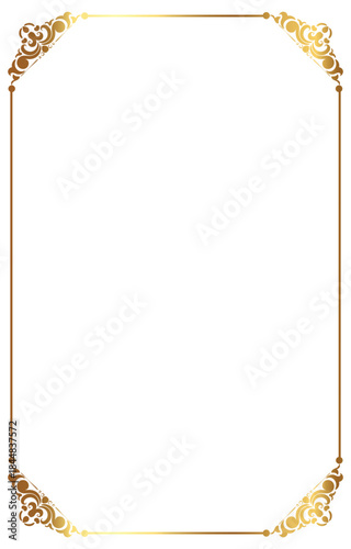 Decorative gold border frame with simple line corner