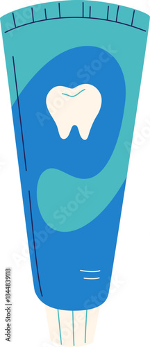 Blue Toothpaste Tube Illustration