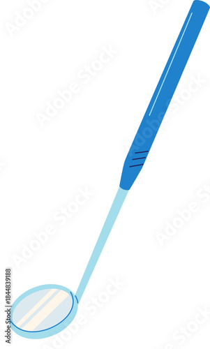 Blue Dental Mirror Tool for Examination Illustration