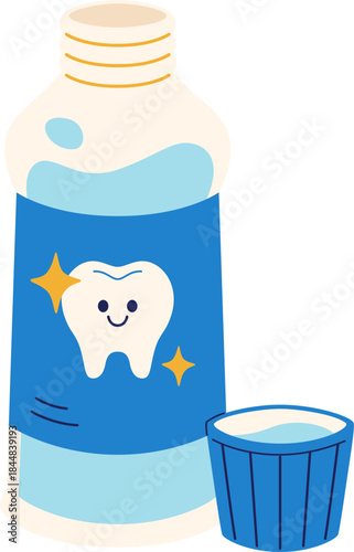 Bottle of Mouthwash Illustration