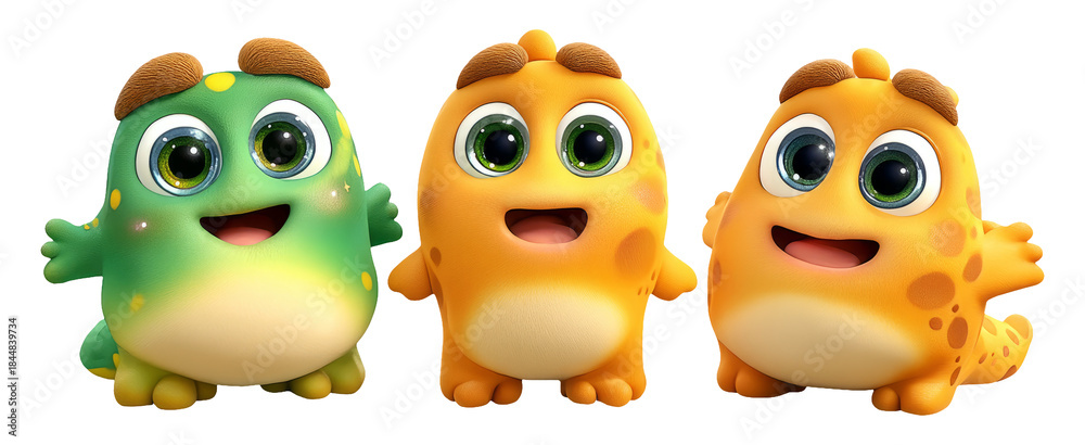 Fototapeta premium Colorful Cosmic Themed Mascots for Celebration Events at Night Illustration