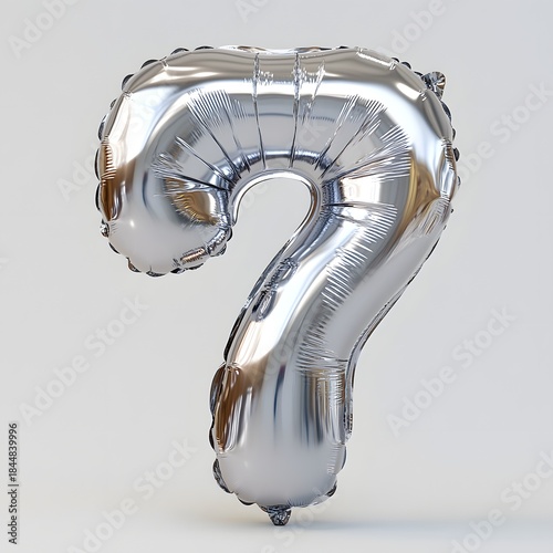 Cheerful Inflated Metallic Silver Balloon Number Seven Celebration