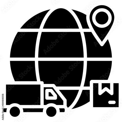 Global Shipping glyph icon
