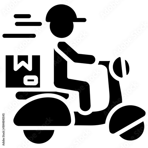Motorbike Delivery glyph icon