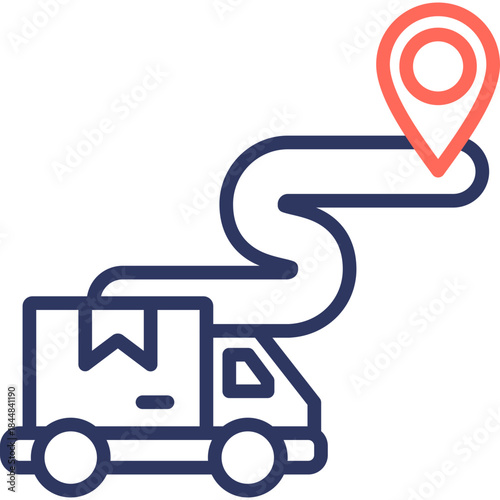 Delivery Route line color icon