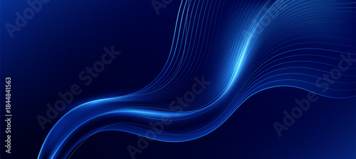 Abstract Technology blue curve, Modern tech banner, corporate business concept, hi-tech abstract background  for presentation business or tech event poster EPS 10