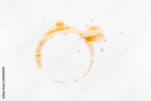 Coffee cup ring on white ba...