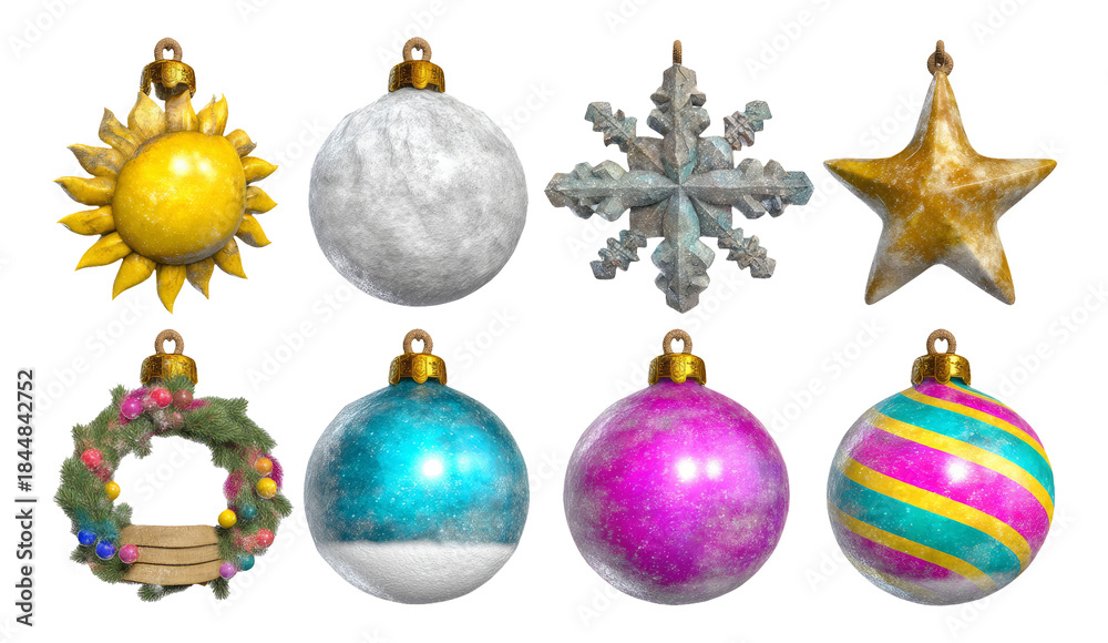 Fototapeta premium Festive Solstice Celebration Icons with Vibrant and Decorative Elements