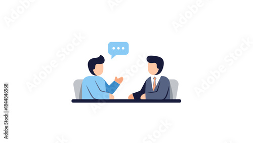 Two men having a business meeting discussing ideas.