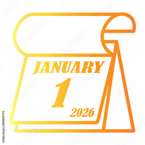 new year Line Gradient Icon