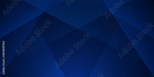 Black dark navy blue silver abstract pattern background. Geometric shape. Line triangle angle fold polygon diamond 3D. Color gradient ombre. Rough grain noise