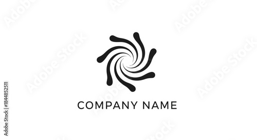 Abstract Swirl Logo Design with Rounded Shapes and Dynamic Motion.