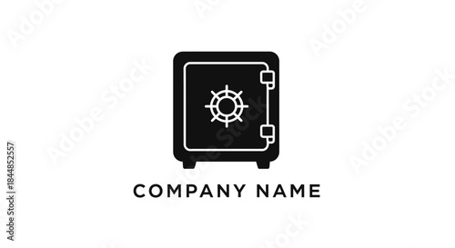 Black and White Safe Icon with Combination Lock for Security.