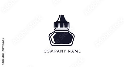 Elegant Ink Bottle Logo Design for Creative Writing and Calligraphy.